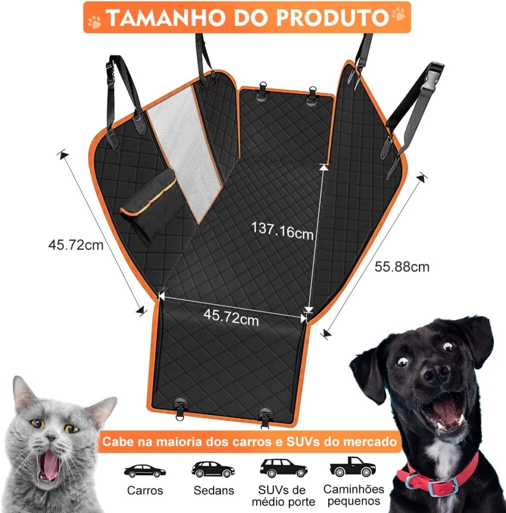 Capa de Banco de Carro 4 em 1 para Cachorros: Praticidade e Segurança para seu Pet e Veículo